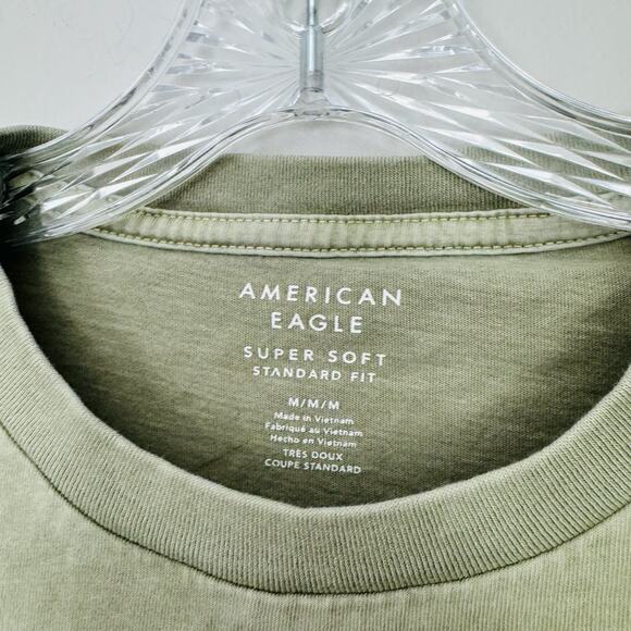 American Eagle Super Soft Standard For Green Short Sleeve Tee Men’s Size M - Picture 2 of 7